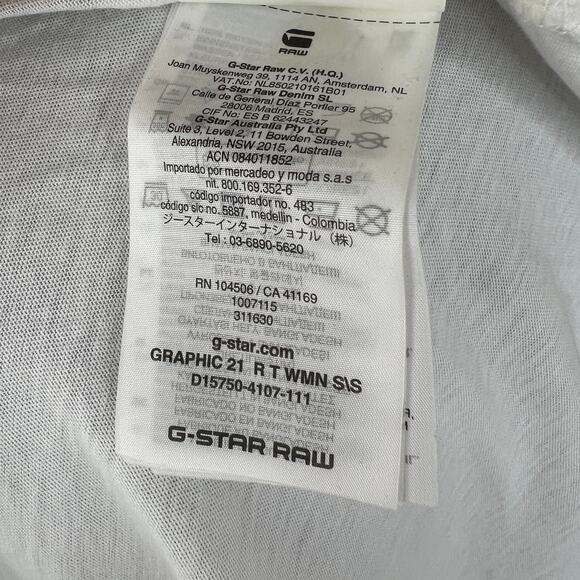 G-STAR RAW White Short Sleeve Foil Graphic Logo Short Sleeve T-Shirt XXL NEW - Picture 11 of 11